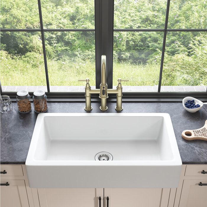 ALWEN 30" L X 20" W Farmhouse Ceramic Kitchen Sink Wayfair